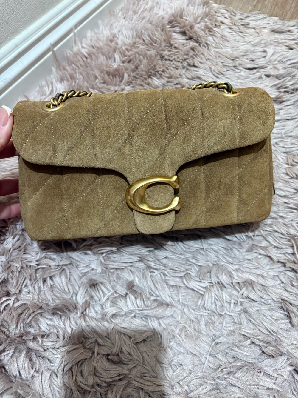 Coach Suede Quilted Tabby